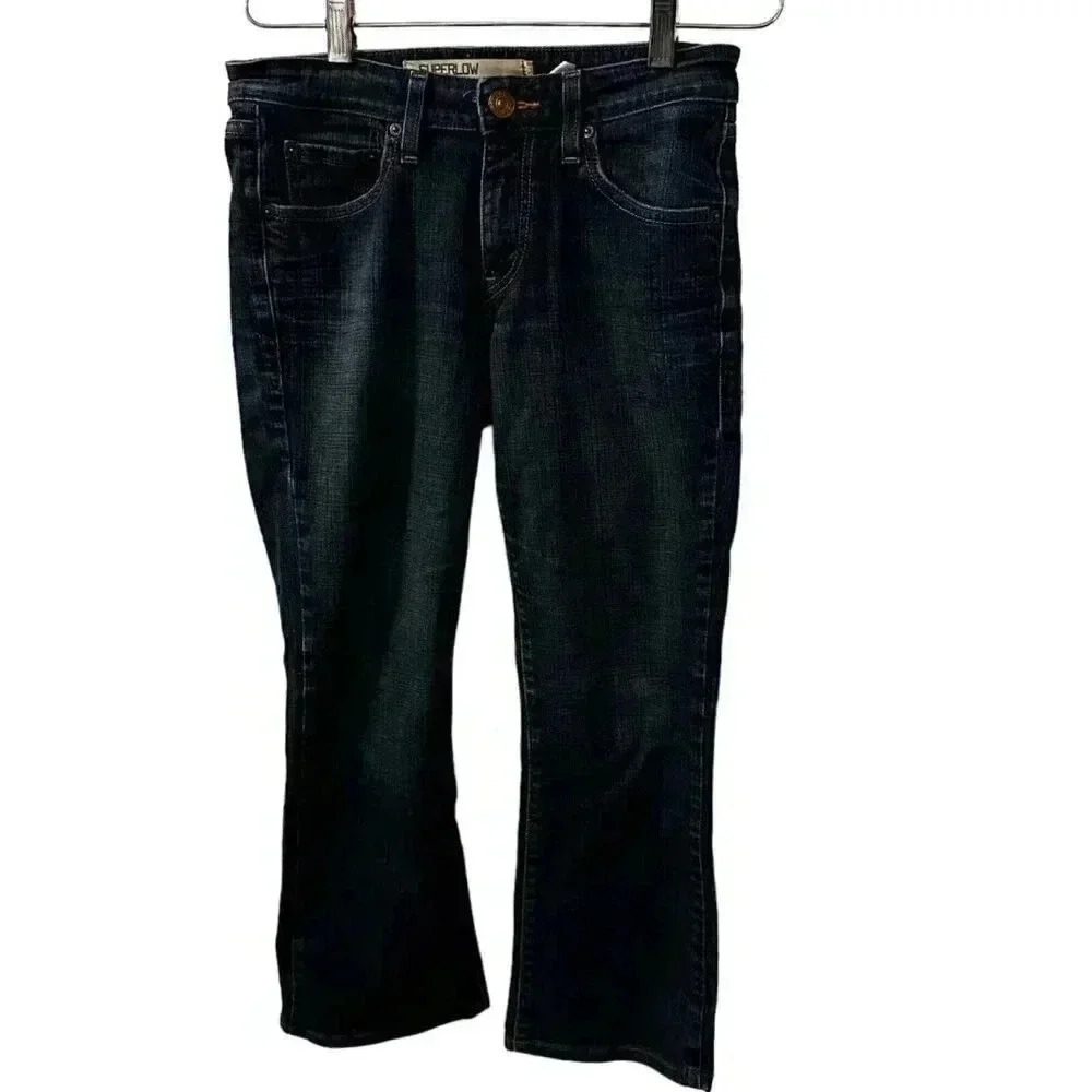 Levis 518 Superlow Boot Cut Jeans Juniors Size 7 M Blue